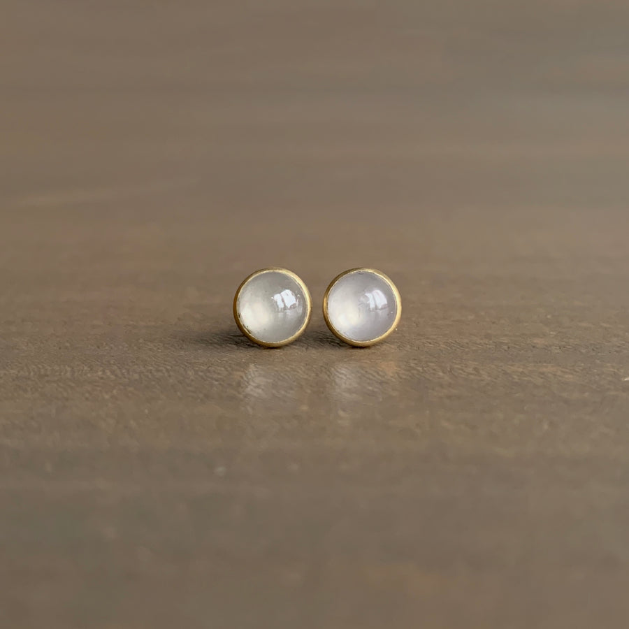 Pale Grey Diamond Cabochon Studs