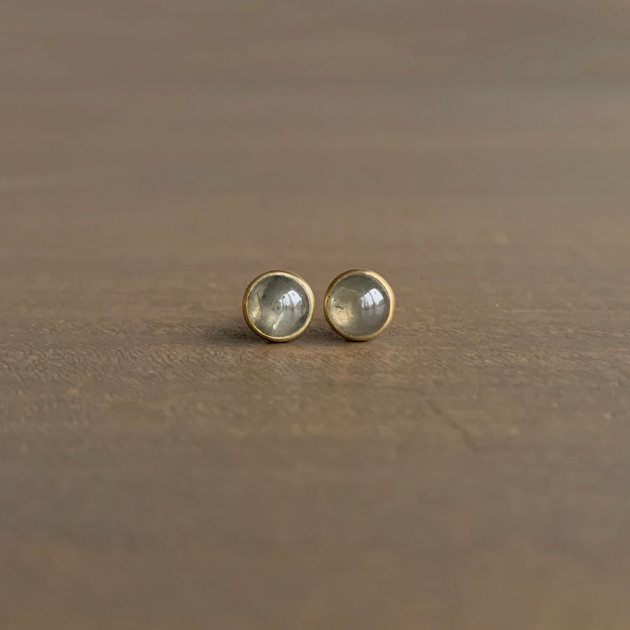 Warm Grey Diamond Cabochon Studs