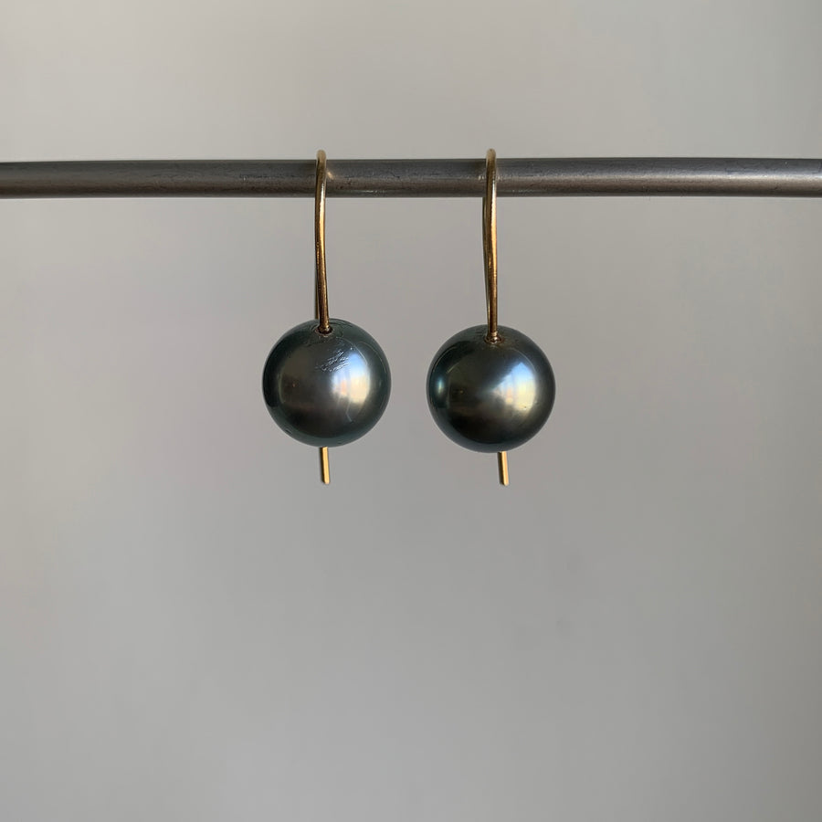 Round Tahitian Pearl Drop Earrings