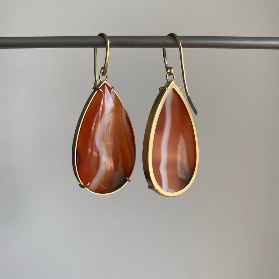 Banded Figured Carnelian Earrings