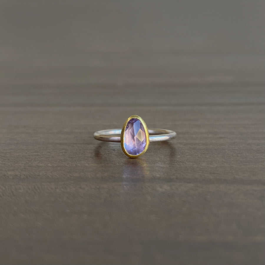 Lavender Sapphire Rose Cut Ring