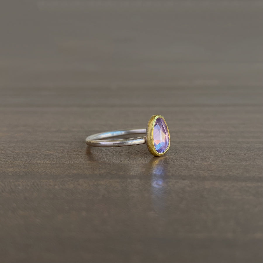 Lavender Sapphire Rose Cut Ring