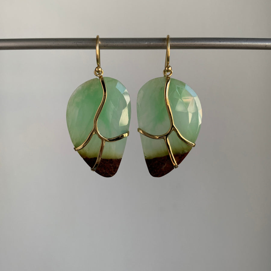 Green Garnet Butterfly Earrings