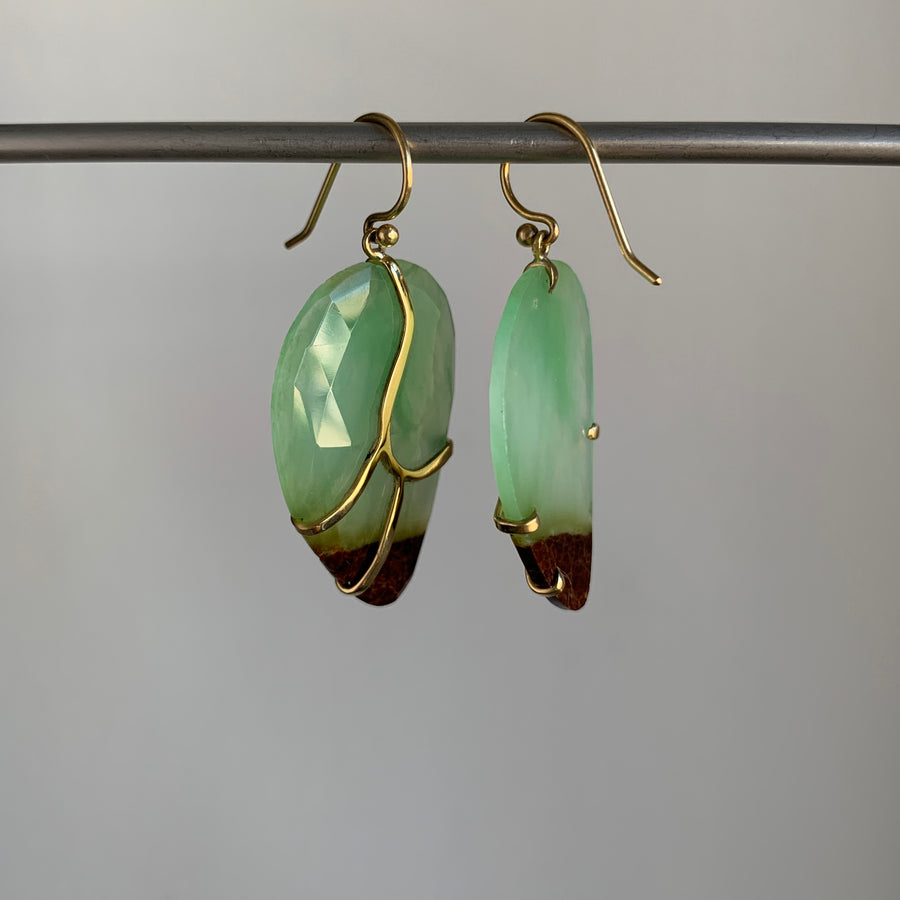 Green Garnet Butterfly Earrings