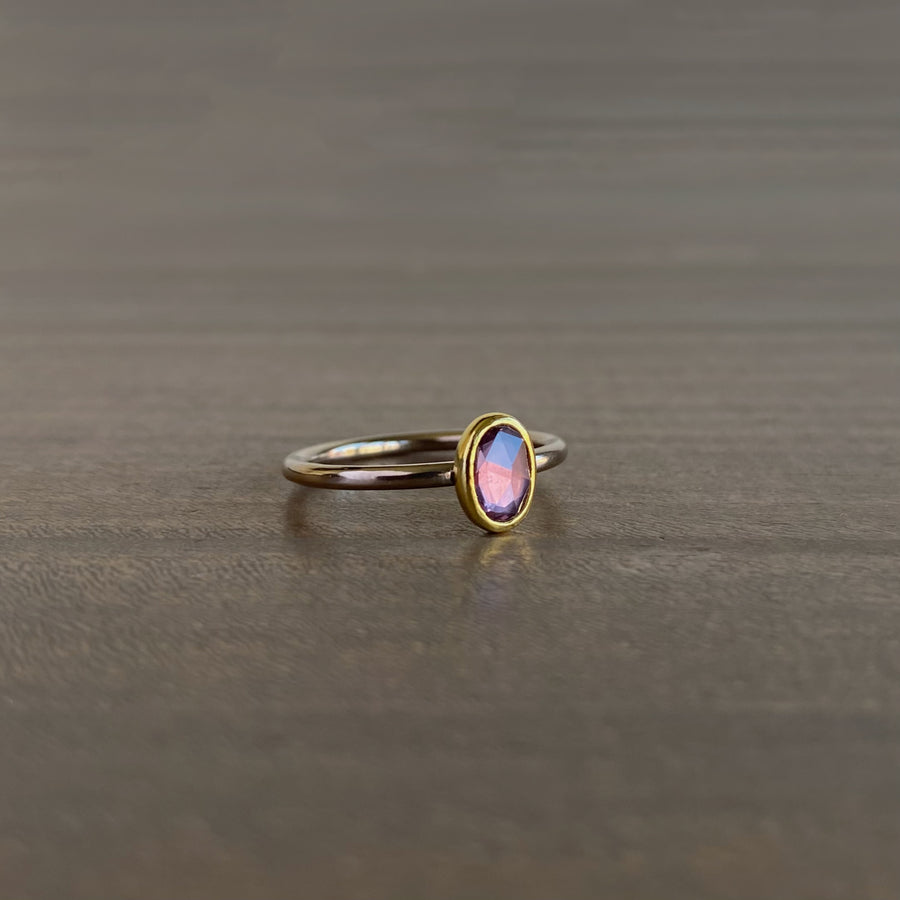 Purple Sapphire Rose Cut Ring