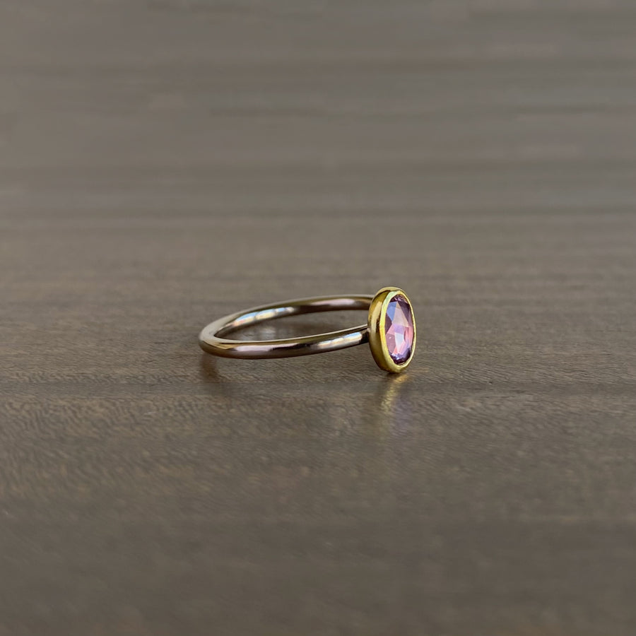 Purple Sapphire Rose Cut Ring