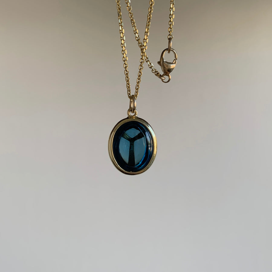 London Blue Topaz Lucky Scarab Pendant