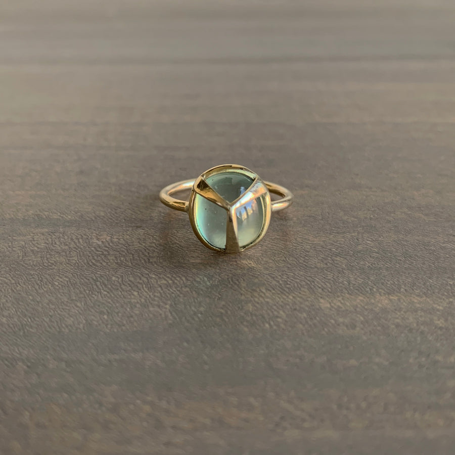 Prehnite Lucky Scarab Ring