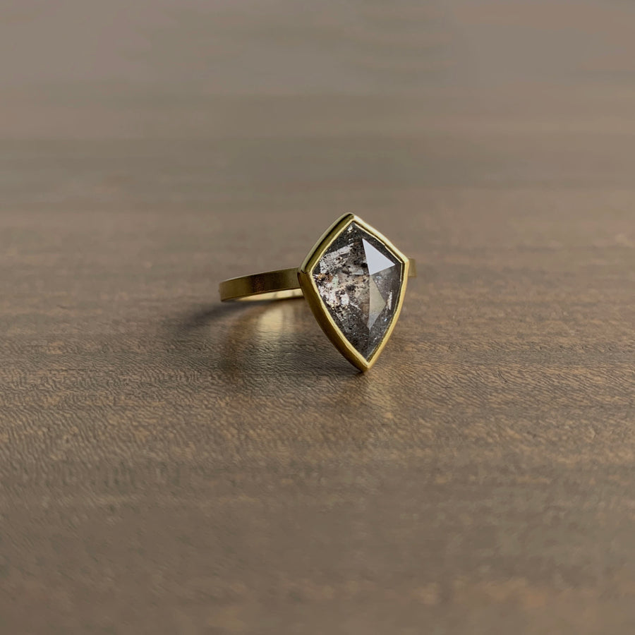 Gray Diamond Shield Ring