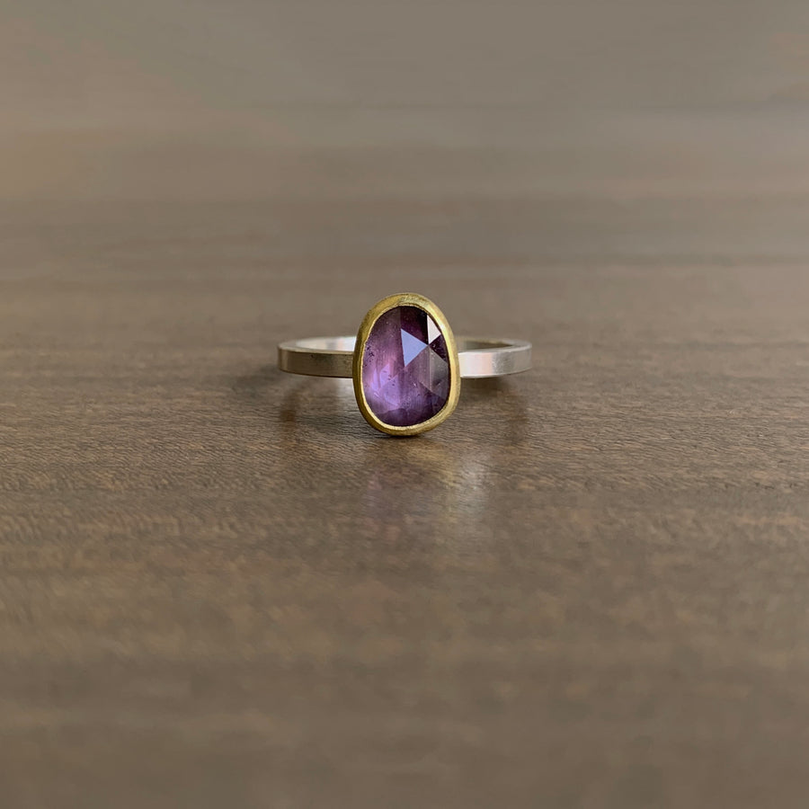 Purple Sapphire Rose Cut Ring