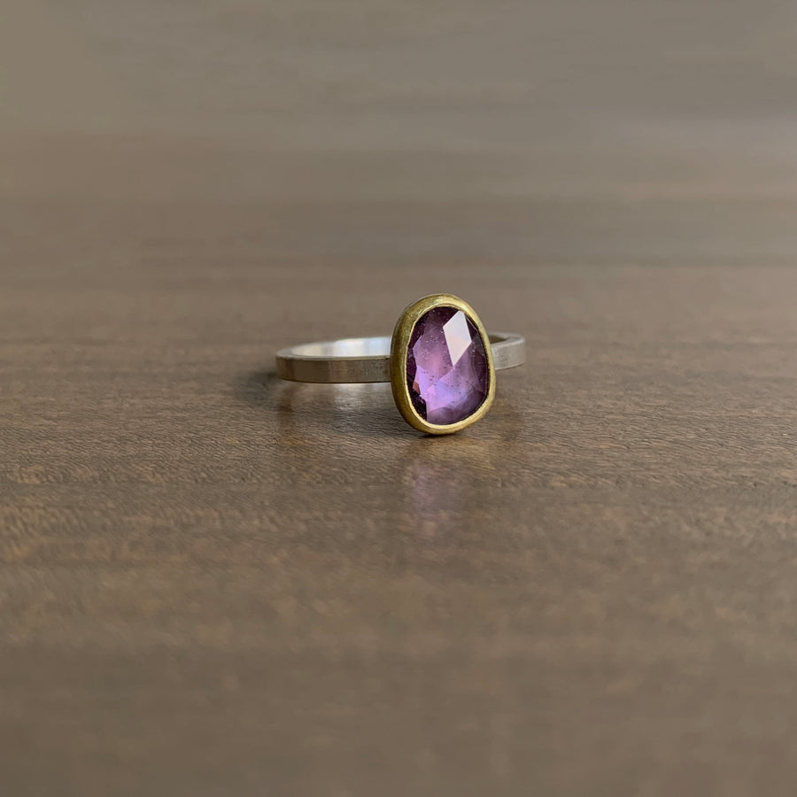 Purple Sapphire Rose Cut Ring