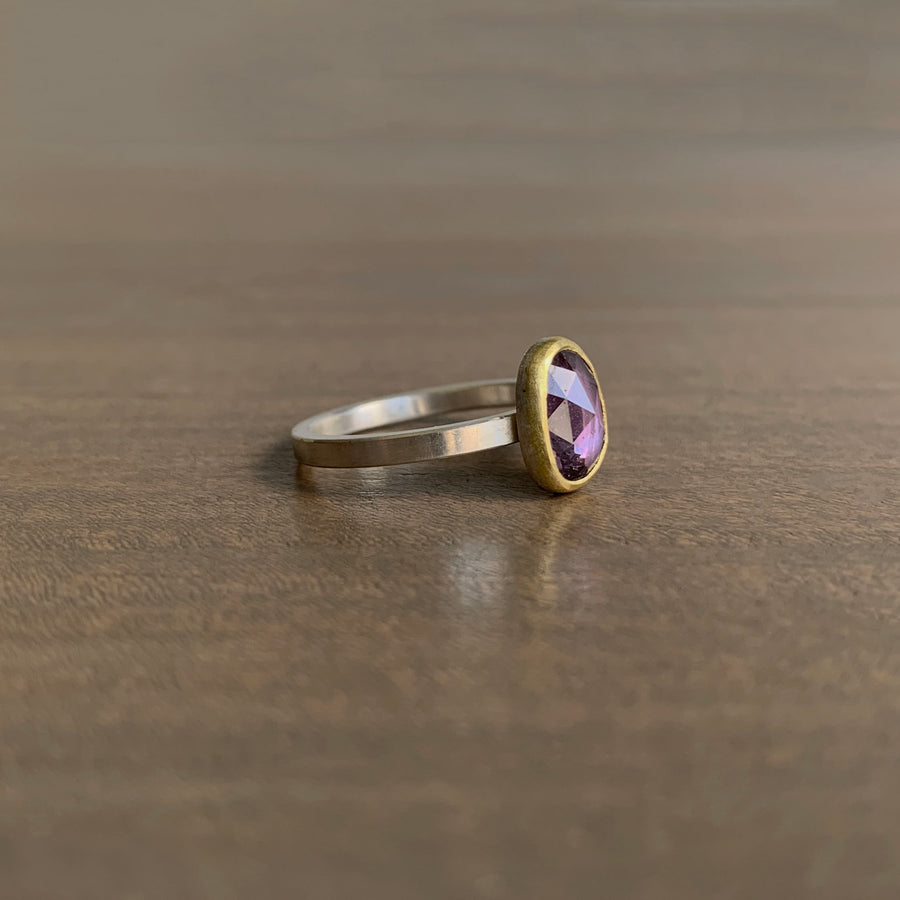 Purple Sapphire Rose Cut Ring