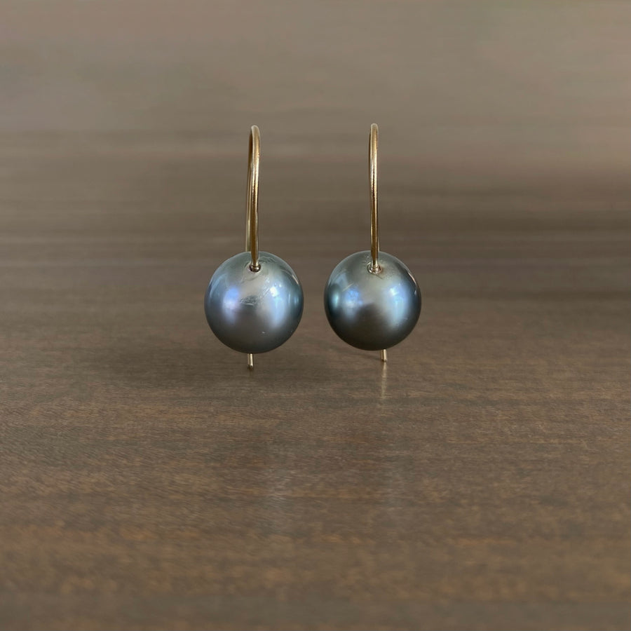 Round Tahitian Pearl Drop Earrings