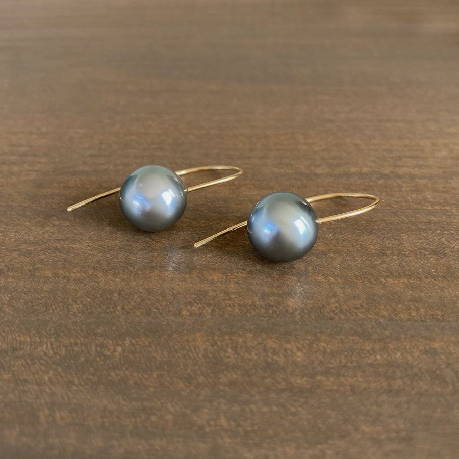 Round Tahitian Pearl Drop Earrings