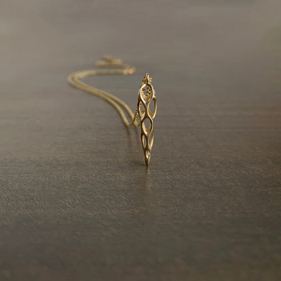 Small Gold Cholla Pendant