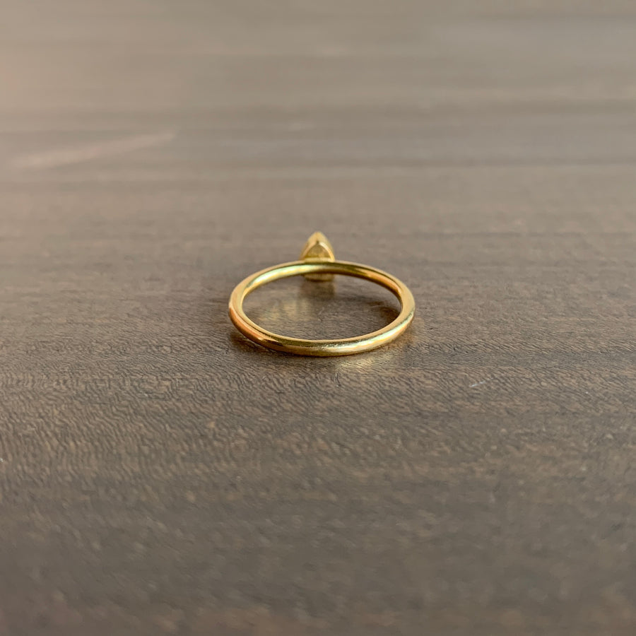 Brown Diamond Triangle Ring