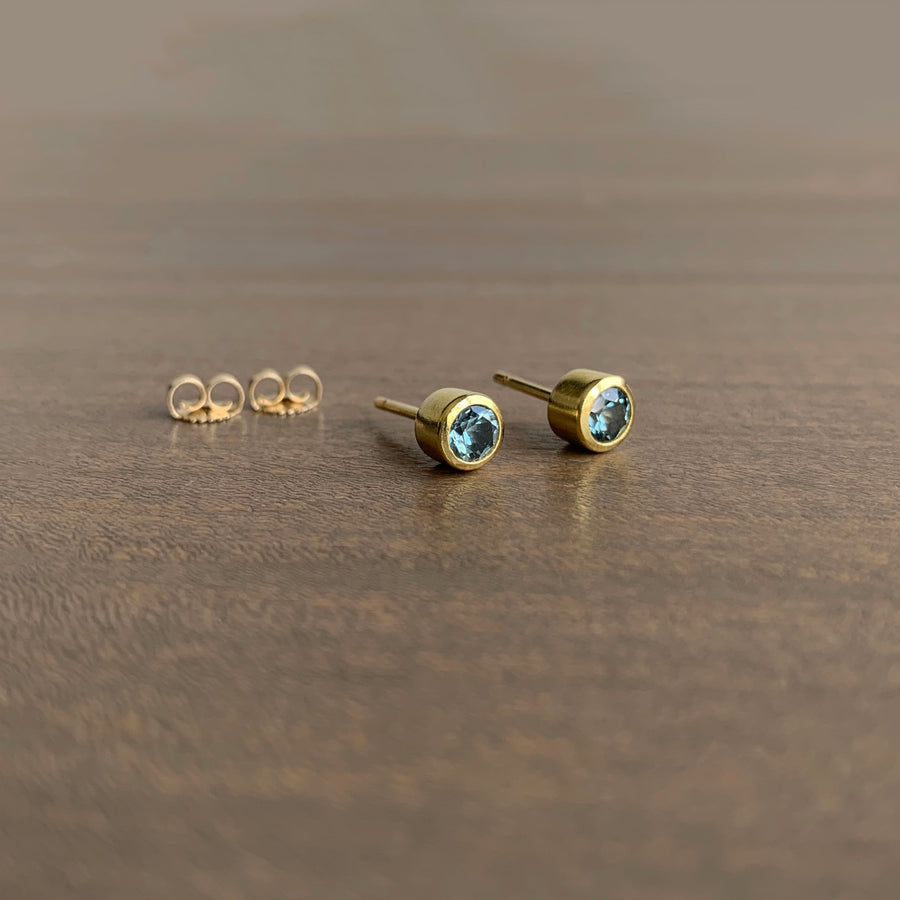 Montana Sapphire Round Stud Earrings