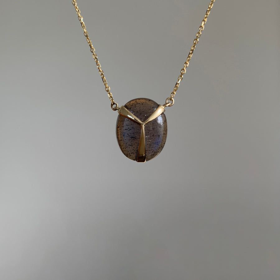 Labradorite Lucky Scarab Pendant