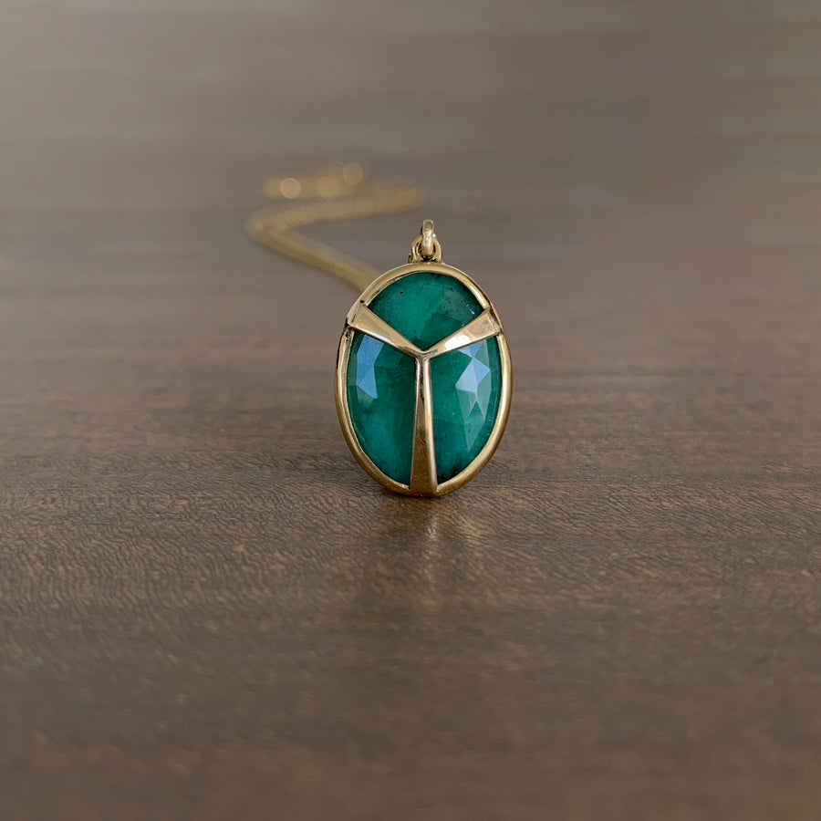 Emerald Lucky Scarab Pendant