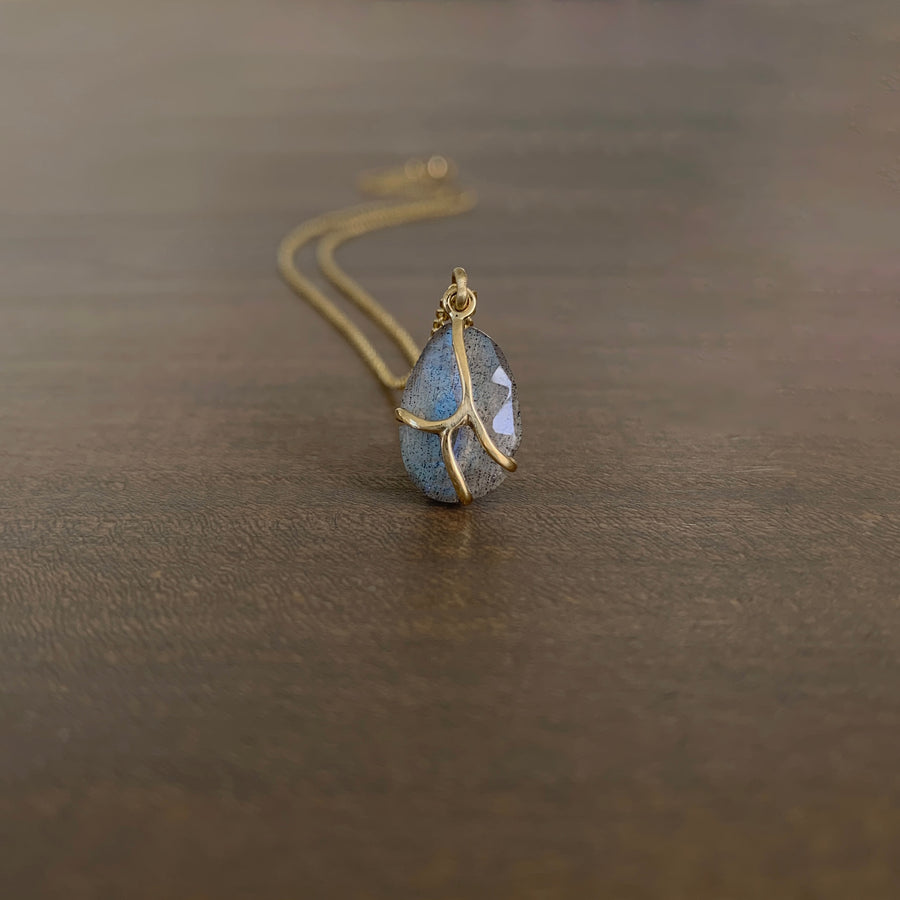 Labradorite Butterfly Pendant