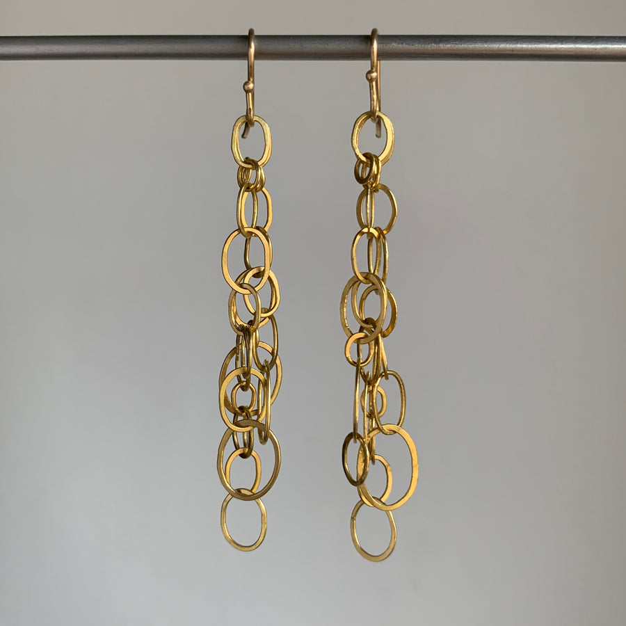 Layered Oval Cascade Earrings