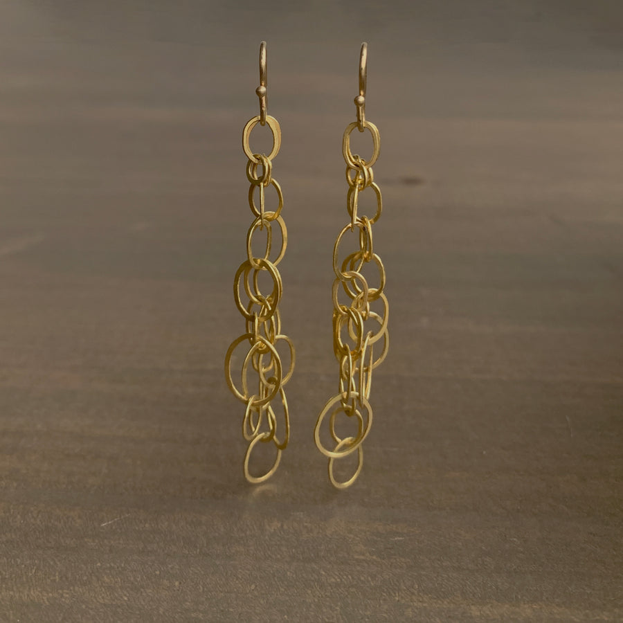 Layered Oval Cascade Earrings