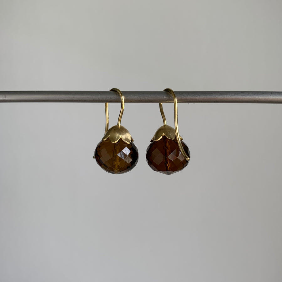 Olive Quartz Morning Glory Pod Earrings