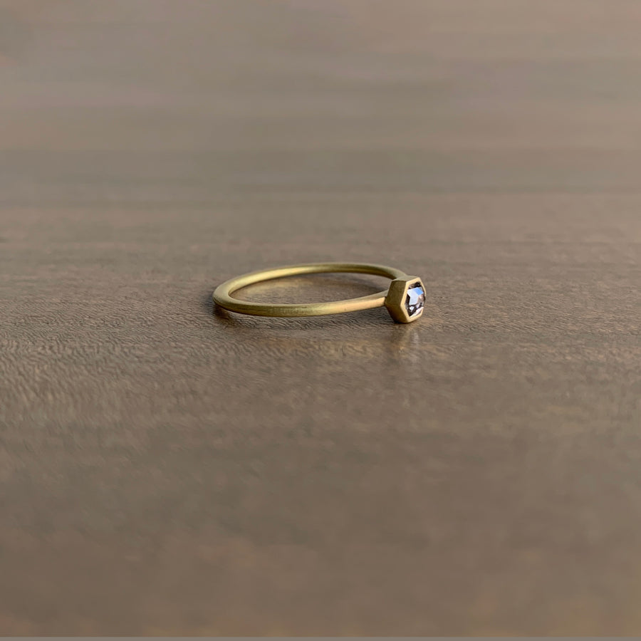 Grey Hexy Diamond Stacker Ring