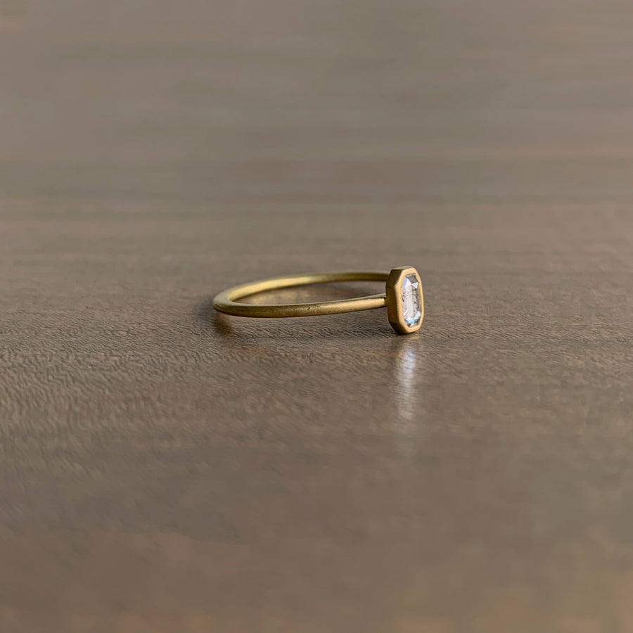 Elongated Octagon Diamond Stacker Ring