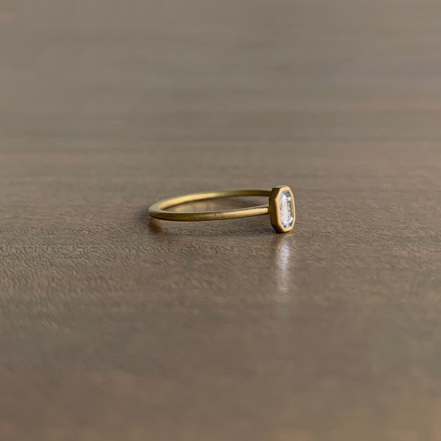 Elongated Octagon Diamond Stacker Ring
