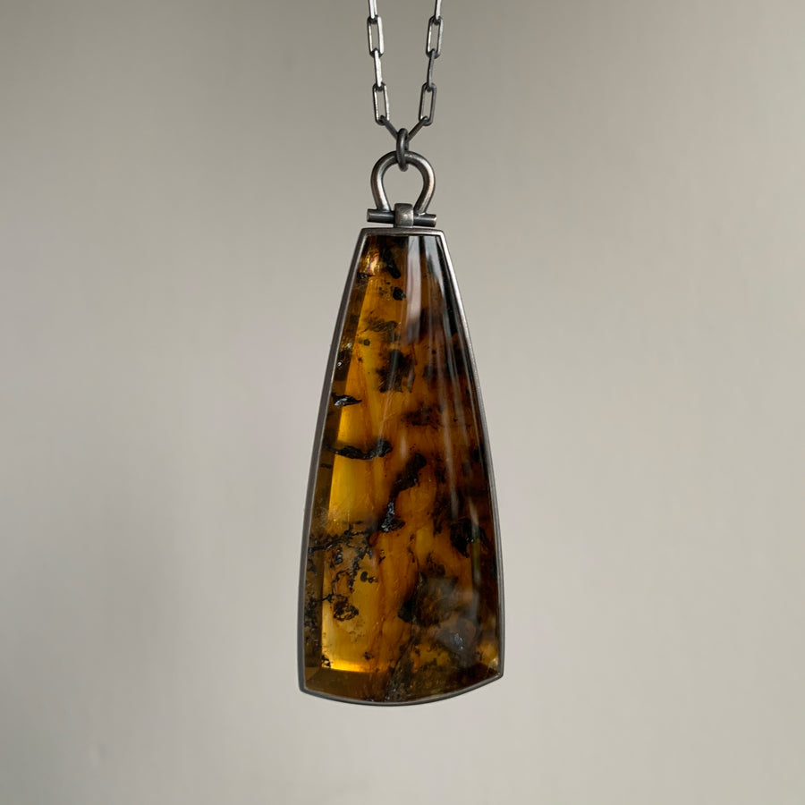 Iron Oxide in Quartz Slab Pendant