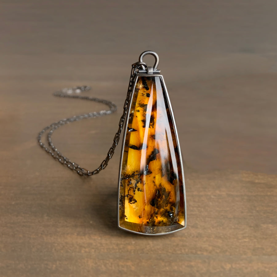 Iron Oxide in Quartz Slab Pendant