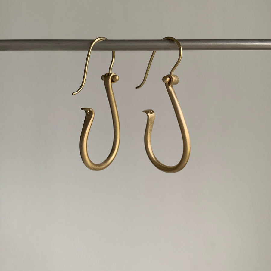 Gold Lyre Hoops