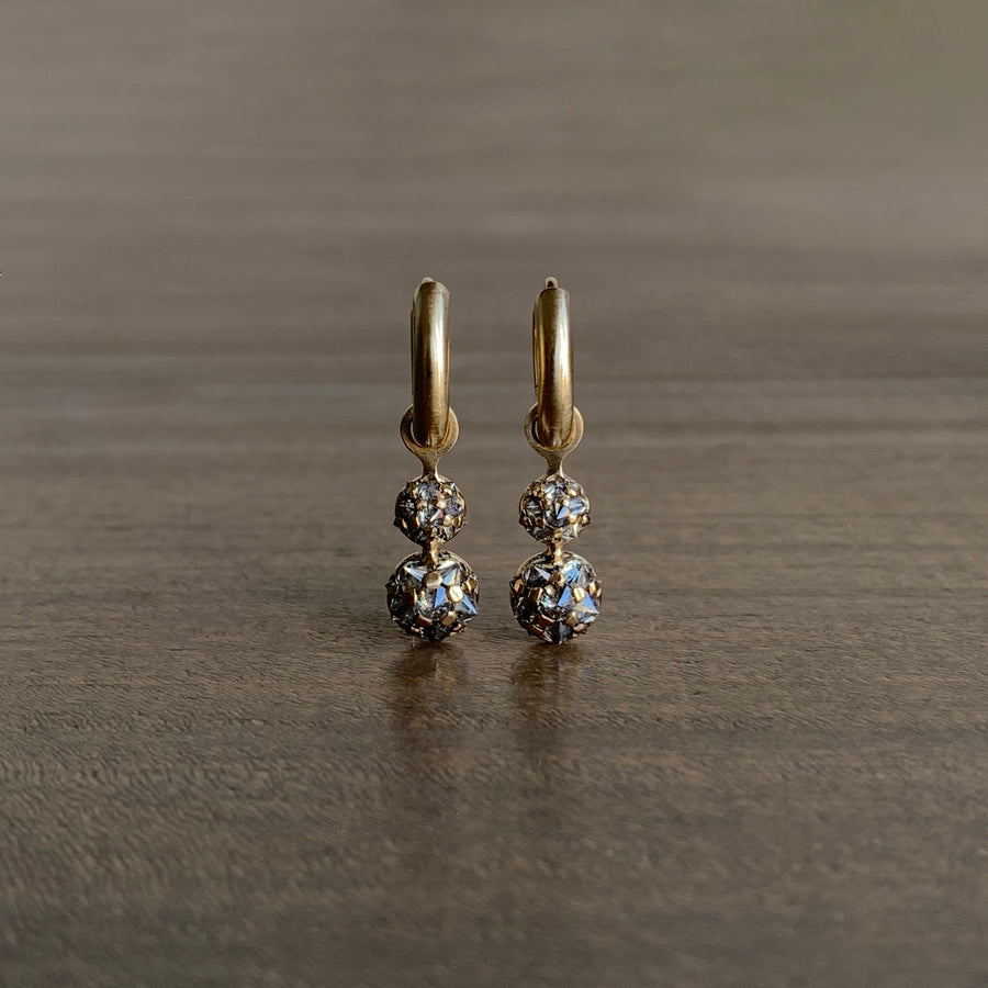 S. Yamane Hinged Hoops with Double Uni Drops