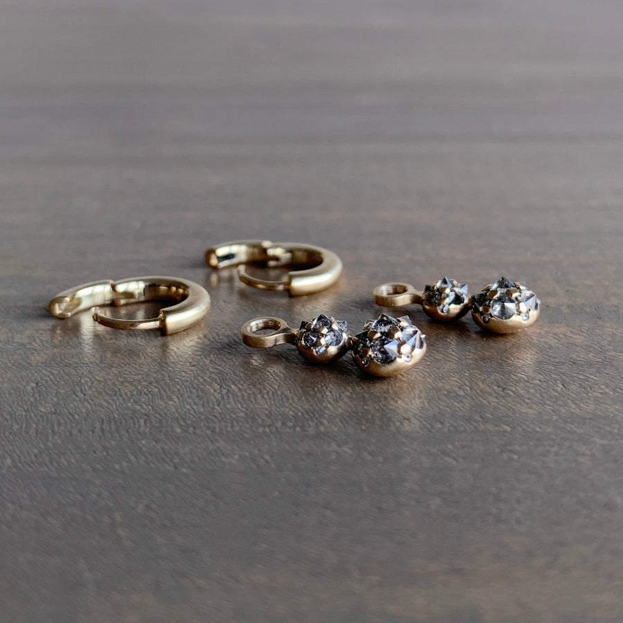 S. Yamane Hinged Hoops with Double Uni Drops