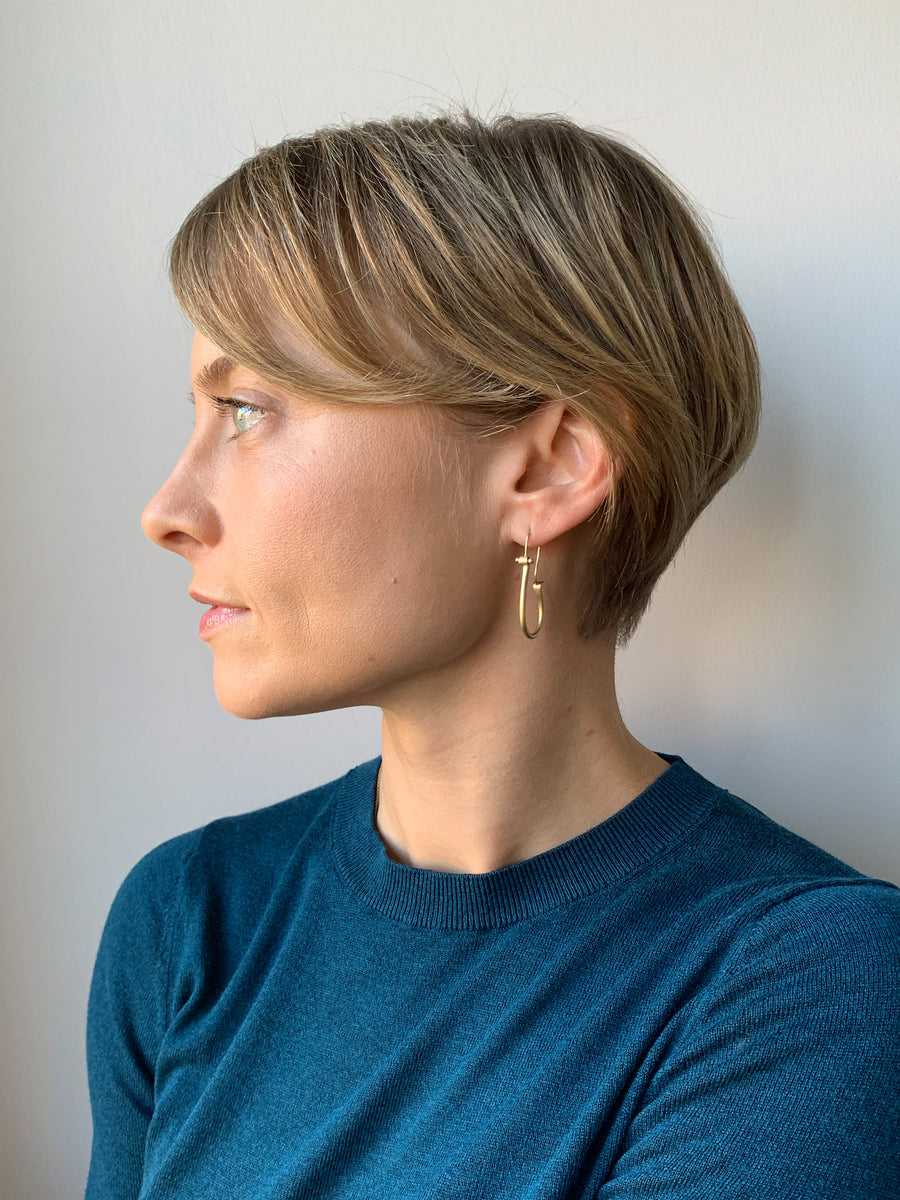 Gold Lyre Hoops