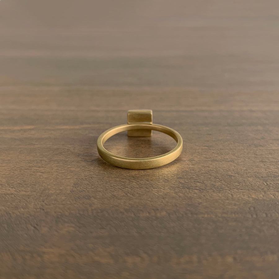 Square Peppery Diamond Ring