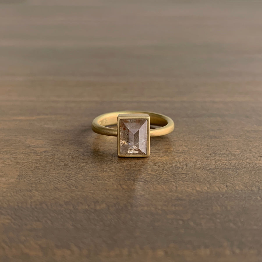 Peachy Rectangle Diamond Ring