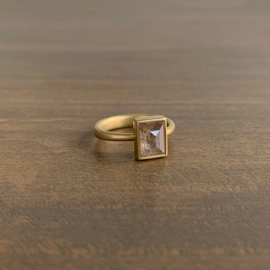 Peachy Rectangle Diamond Ring