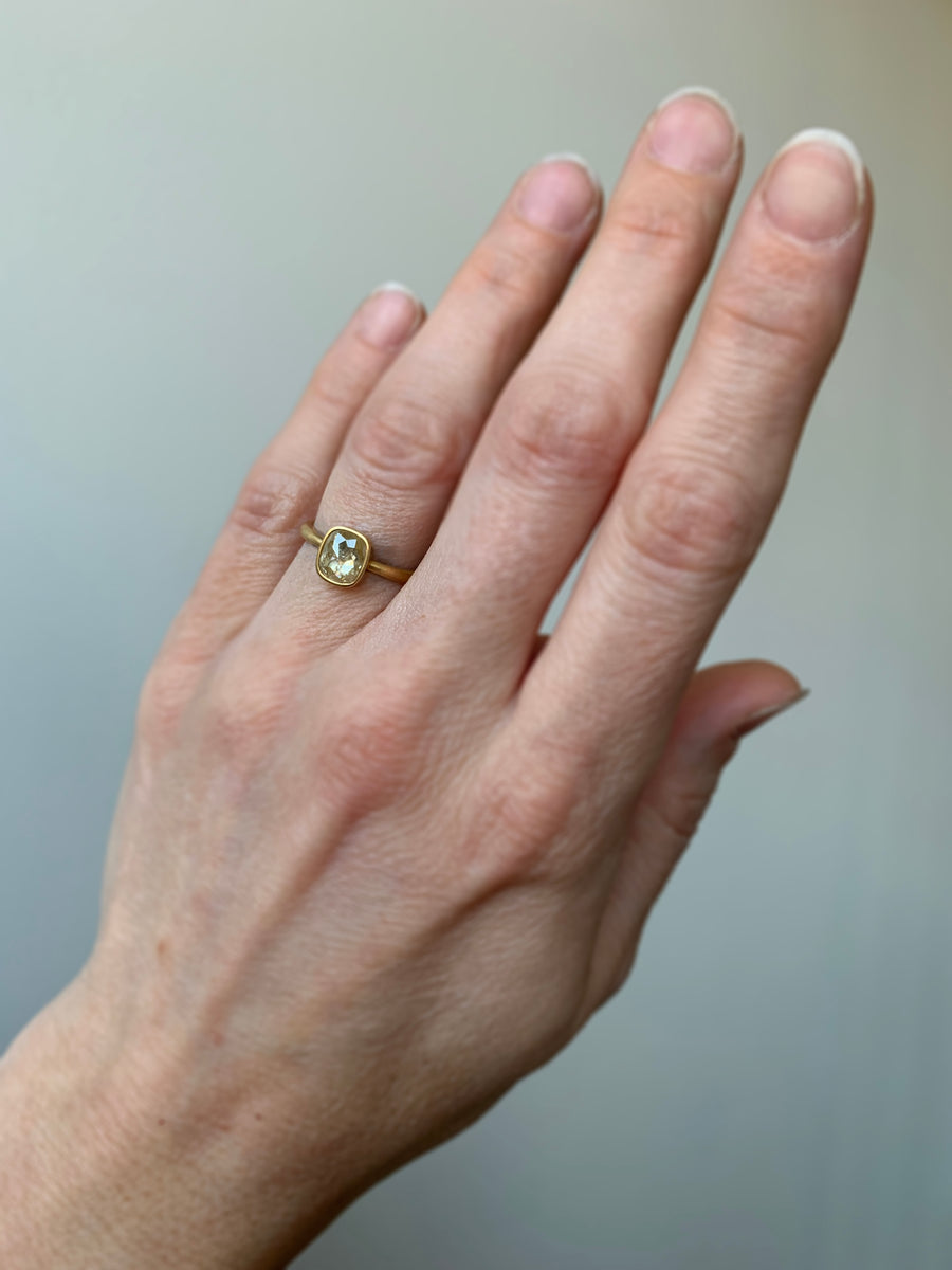 Lemony Cushion Diamond Ring