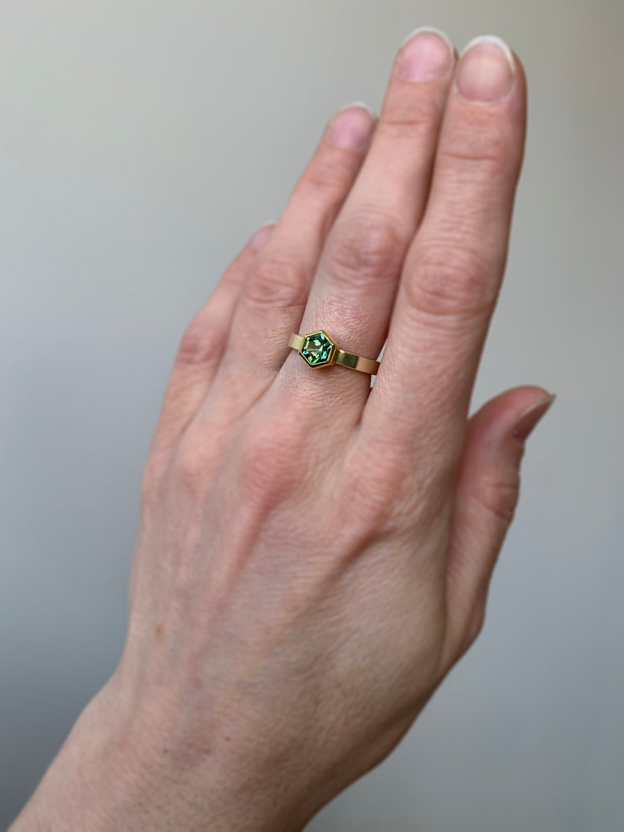 Tourmaline Hexagon Ring