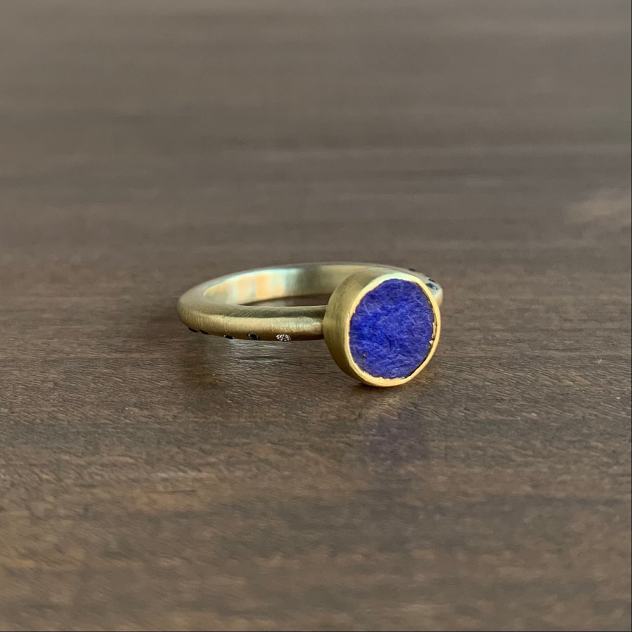 Lapis Lazuli Ring with Sapphires & Diamonds