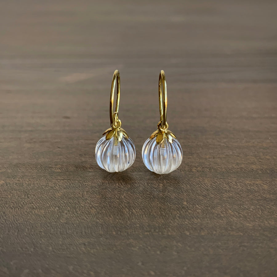 Quartz Lotus Earrings