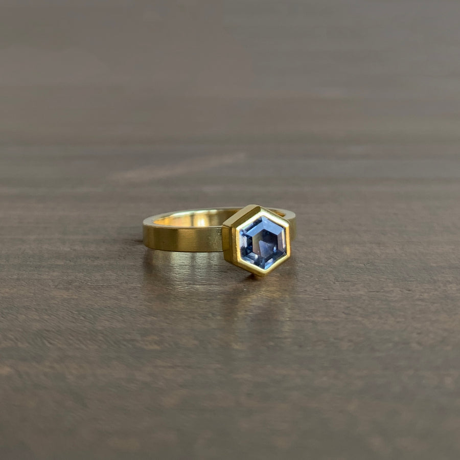 Sapphire Hexagon Ring