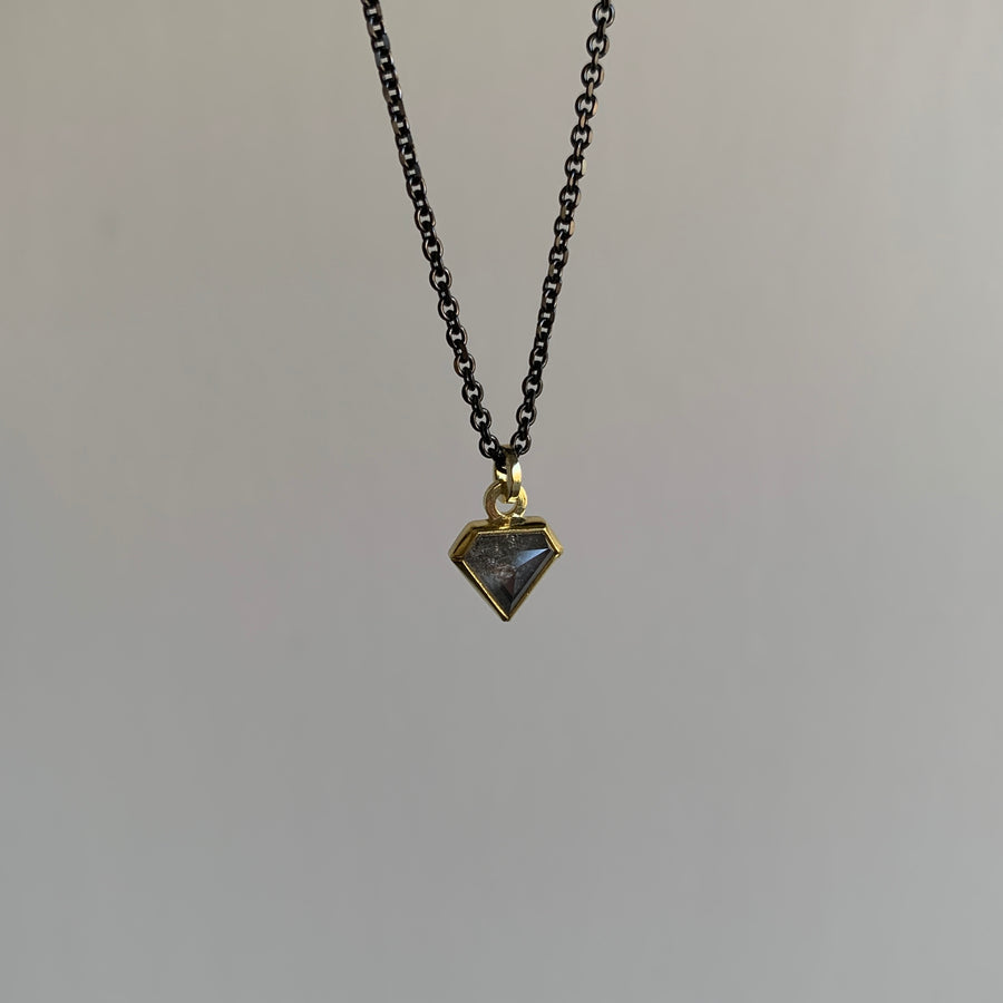 Grey Diamond Shield Pendant