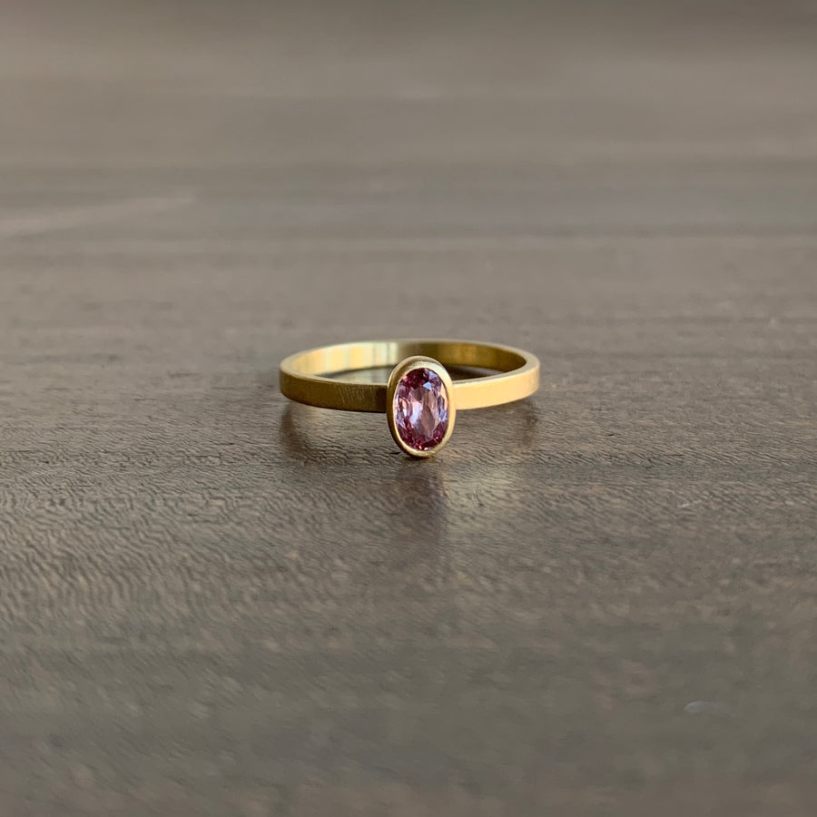 Pink Sapphire Oval Stacking Ring