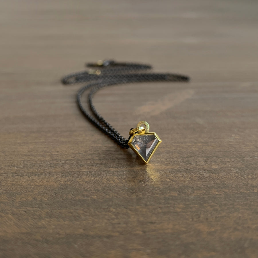 Grey Diamond Shield Pendant