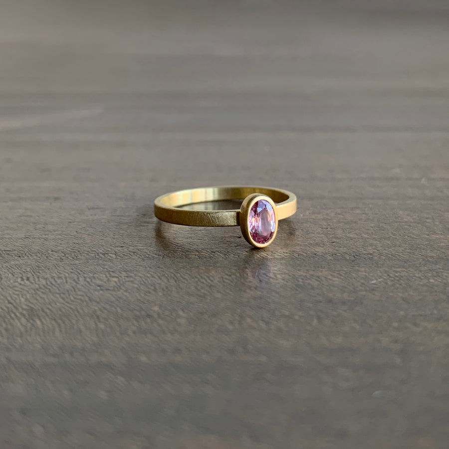 Pink Sapphire Oval Stacking Ring