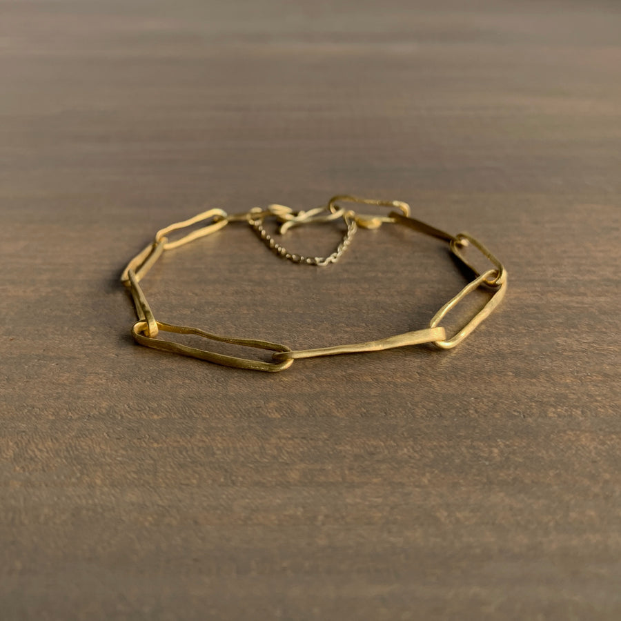 Gold Paperclip Link Chain Bracelet