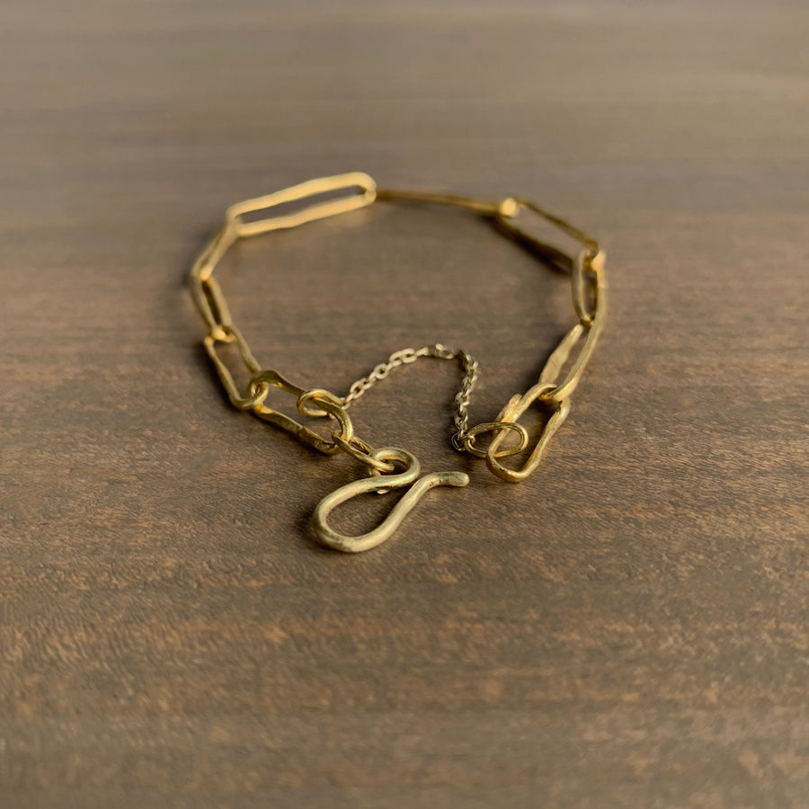 Gold Paperclip Link Chain Bracelet
